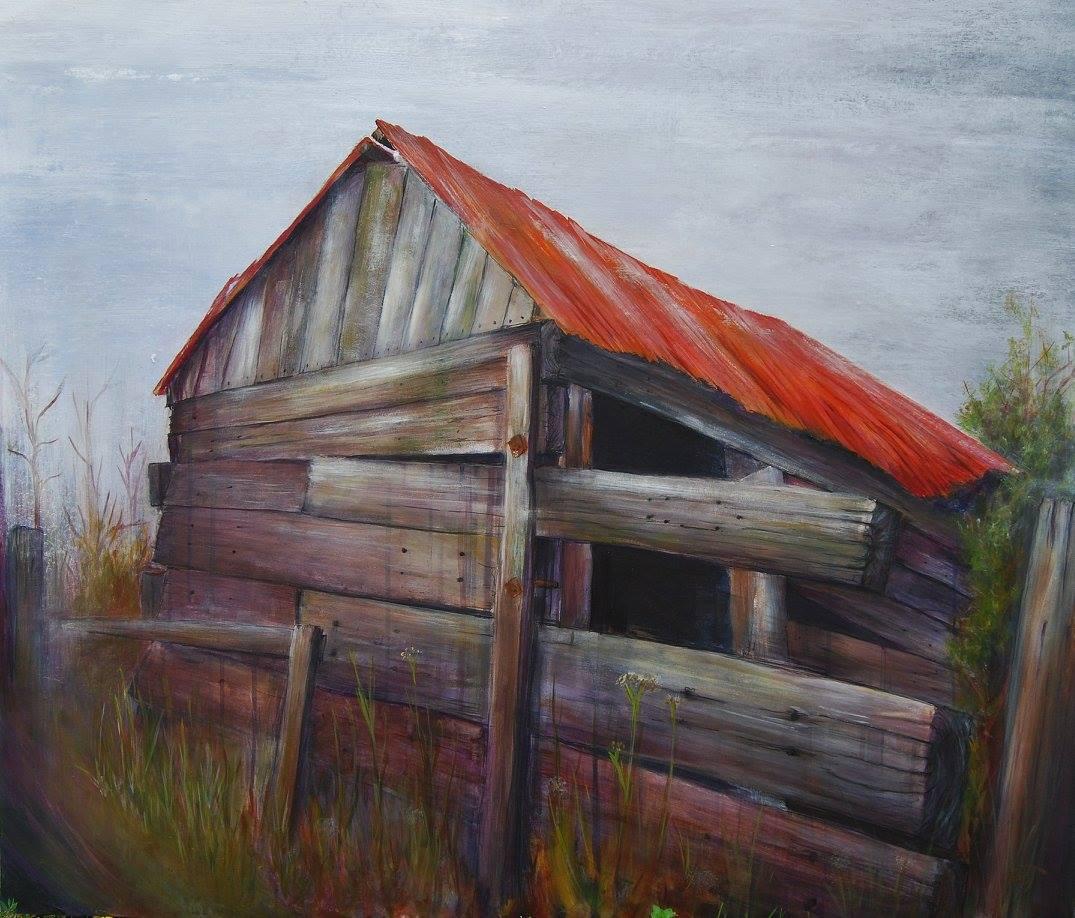 A painting of our shed at Cow Close Mill.