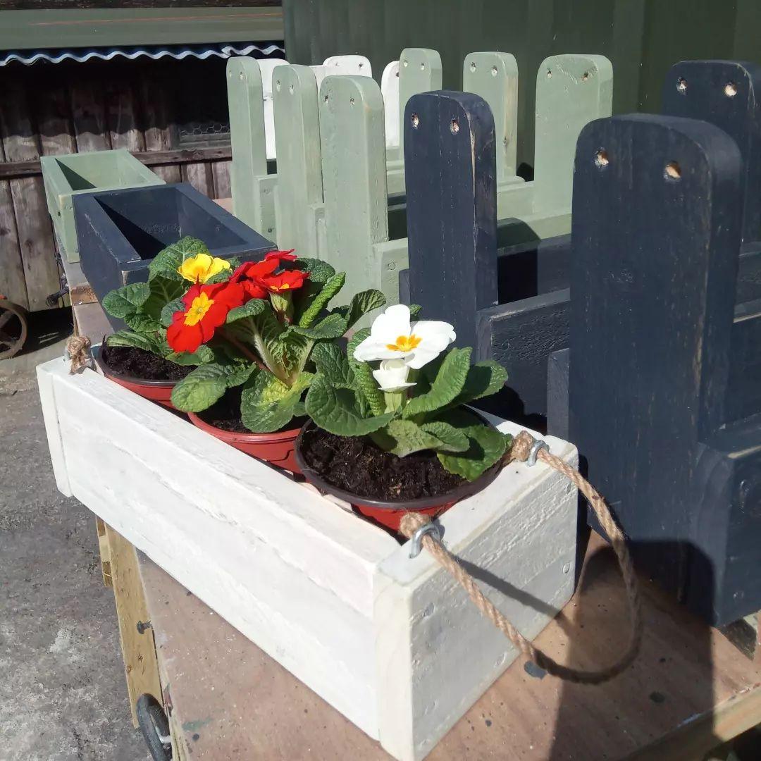 Wooden trugs for the garden.