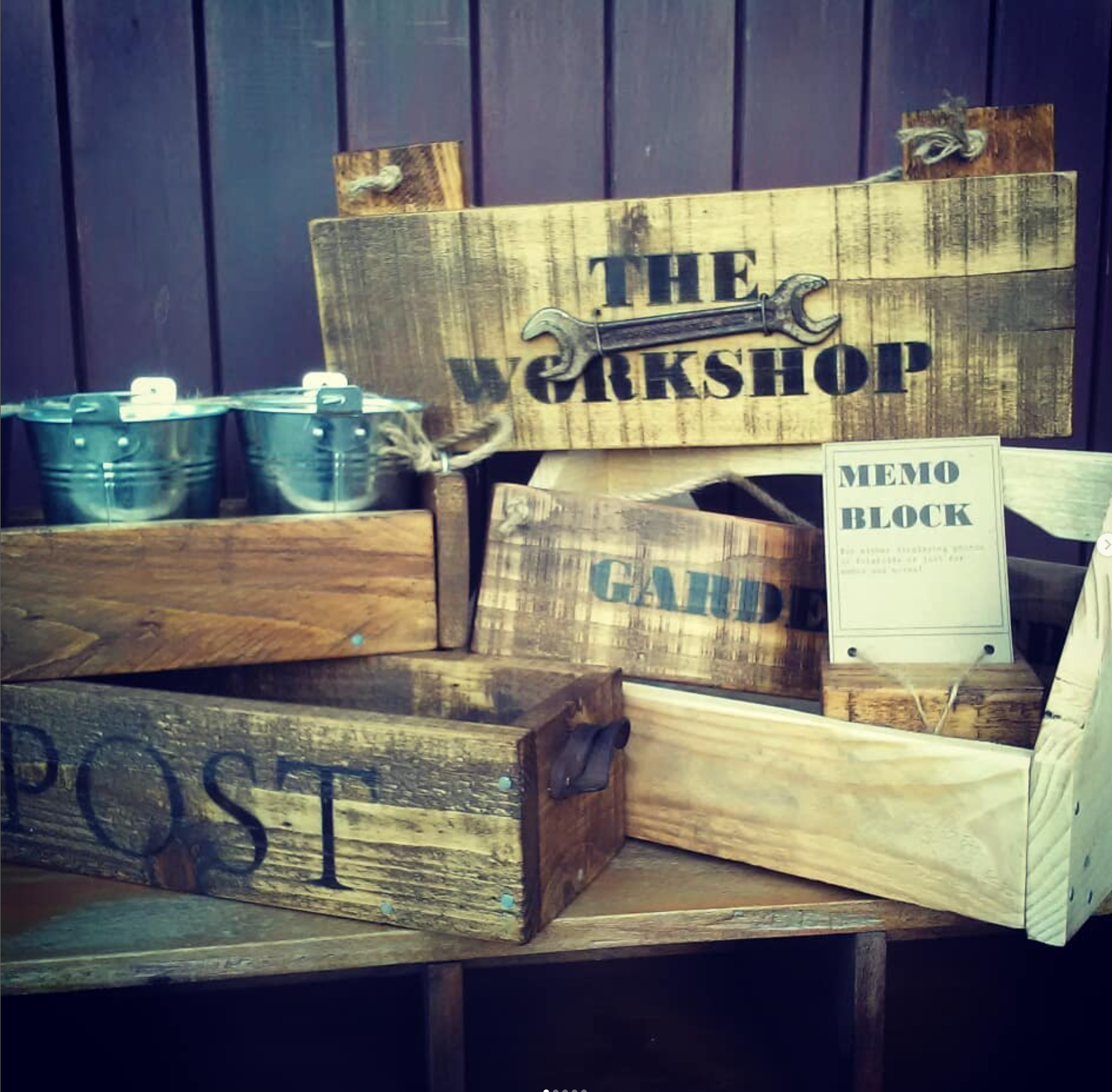 Custom made wooden toolboxes.