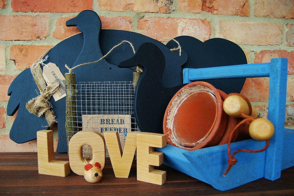 Traditional woodwork creations.